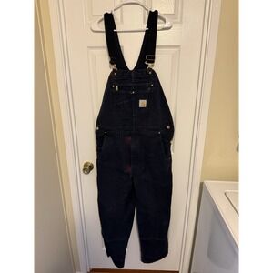 Carhartt Bib Overalls Relaxed Fit Duck Canvas Double Knee R01-M Navy/Black